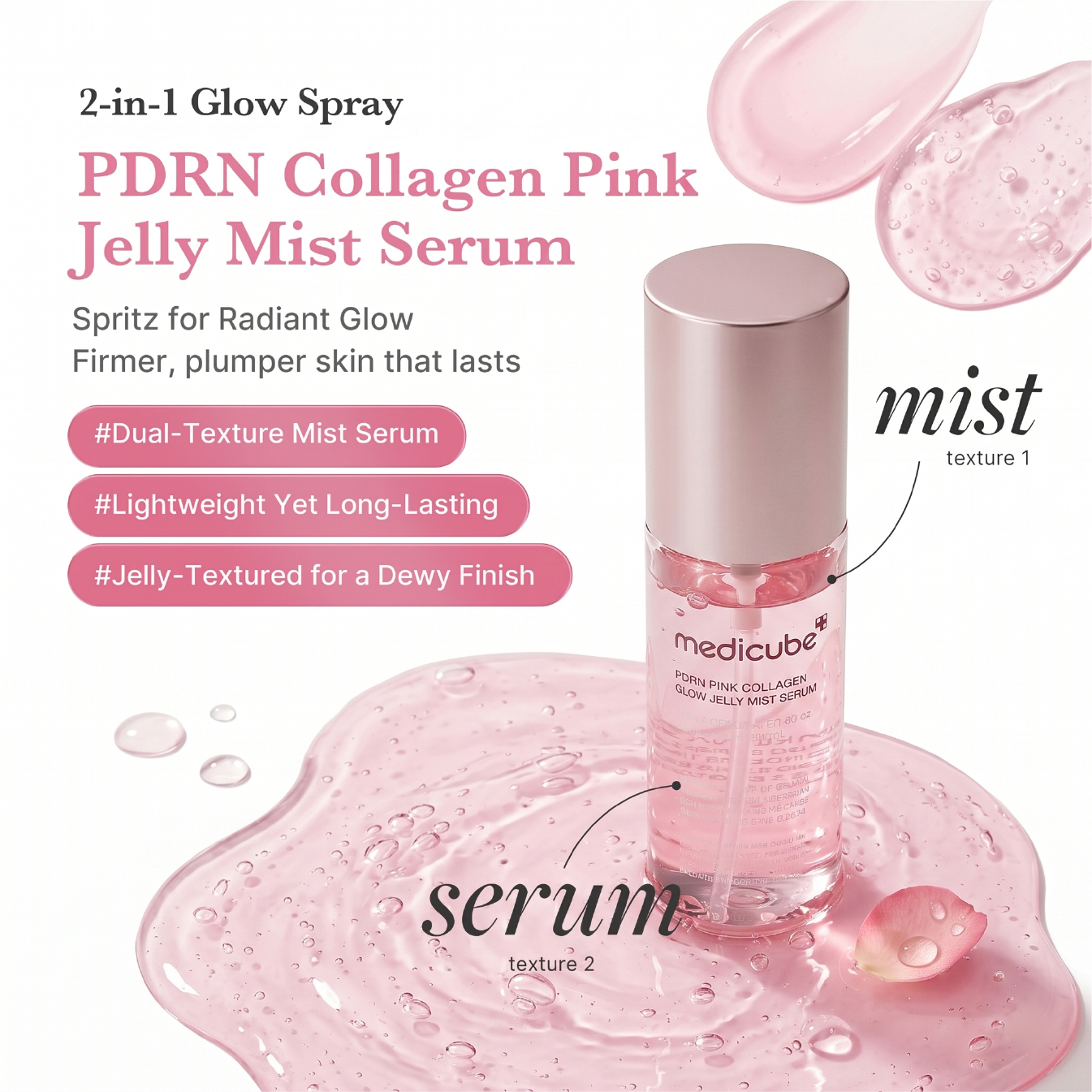 PDRN Pink Collagen Glow Jelly Mist Serum